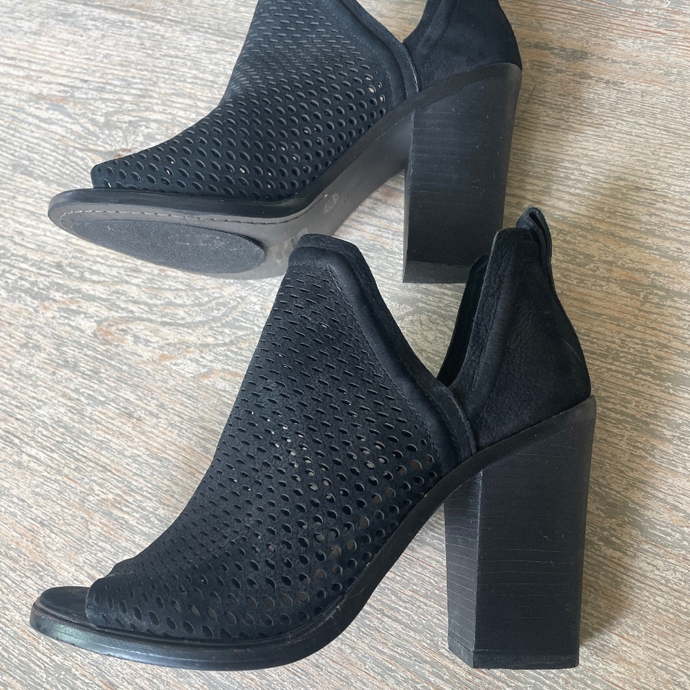 Vince Camuto Black Perforated Open Toe Bootie - image 1